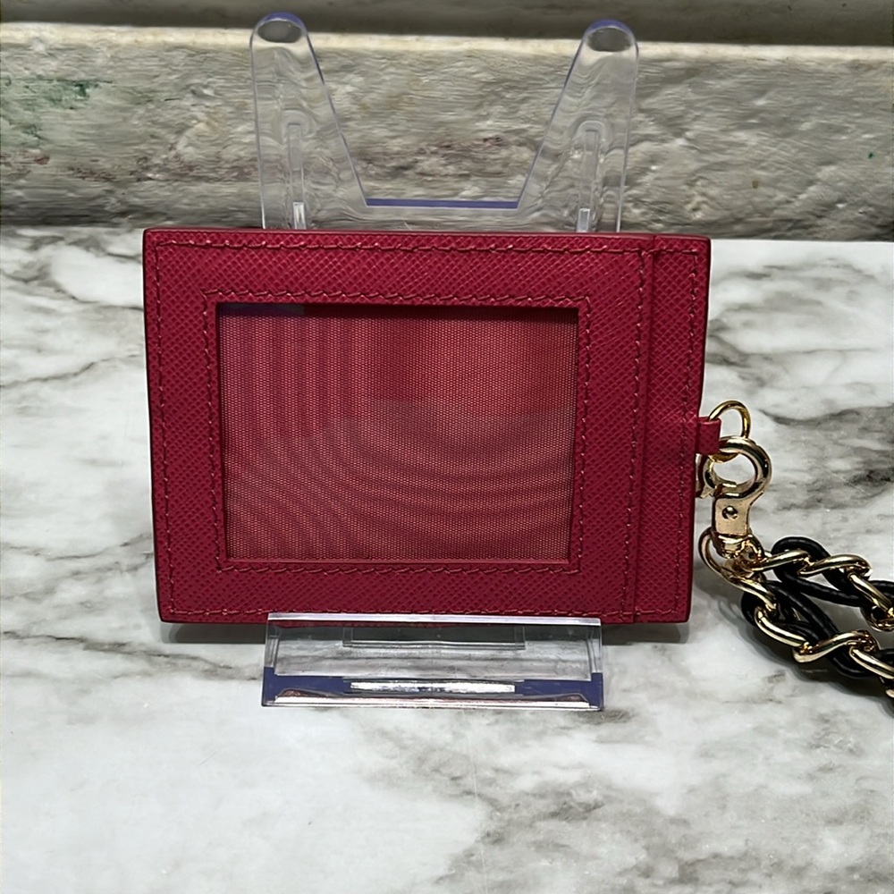 PRADA PINK LEATHER CARD HOLDER WRISTLET NWOT - Picture 5 of 7